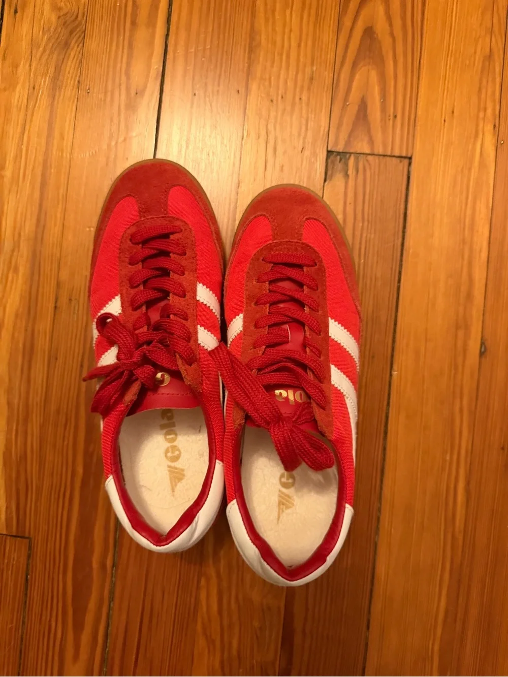 Gola Tornado Red Suede Stripe Women's Sneakers - NEVER WORN
